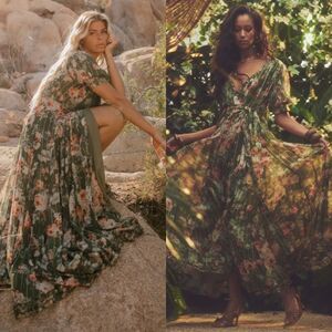 Hemant and Nandita Neem Long Maxi Dress Size Small